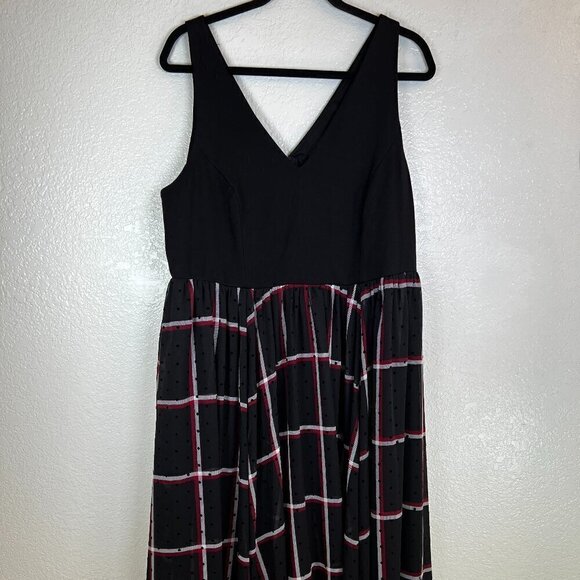 Torrid Midi Sleeveless Dress Black W Full Windowbox Skirt Plus Sz 16 NWT - Picture 1 of 11